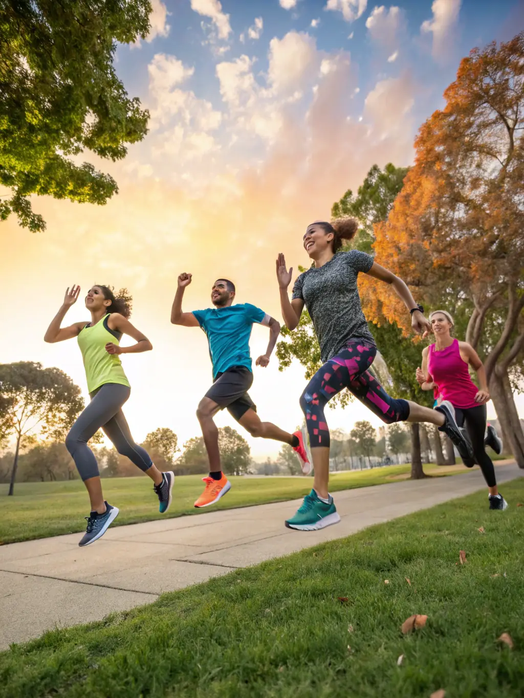 A group of athletes participating in a community fitness event, emphasizing teamwork and collective achievement.